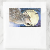 Howling - Wolf Art Rechteckiger Aufkleber (Tasche)