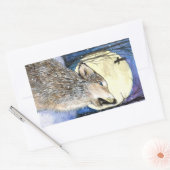 Howling - Wolf Art Rechteckiger Aufkleber (Umschlag)