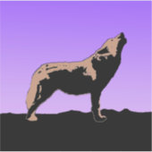 Howling Wolf at Sunset - Original Wildlife Art Aufkleber (Vorderseite)