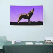 Howling Wolf at Sunset - Original Wildlife Art Banner (Messeveranstaltung)