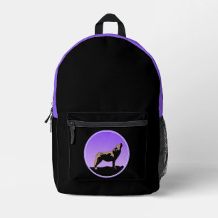 Howling Wolf at Sunset - Original Wildlife Art Bedruckter Rucksack