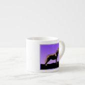 Howling Wolf at Sunset - Original Wildlife Art Espressotasse (Vorderseite Rechts)