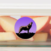 Howling Wolf at Sunset - Original Wildlife Art Etiketten (Befestigt)