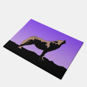Howling Wolf at Sunset - Original Wildlife Art Fußmatte (Schrägansicht)