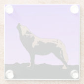 Howling Wolf at Sunset - Original Wildlife Art Glasuntersetzer (Rückseite)