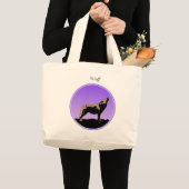 Howling Wolf at Sunset - Original Wildlife Art Jumbo Stoffbeutel (Vorderseite (Produkt))