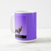 Howling Wolf at Sunset - Original Wildlife Art Kaffeetasse (Vorderseite Links)