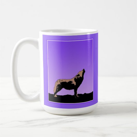 Howling Wolf at Sunset - Original Wildlife Art Kaffeetasse (Links)