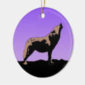 Howling Wolf at Sunset - Original Wildlife Art Keramik Ornament (Links)