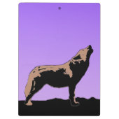 Howling Wolf at Sunset - Original Wildlife Art Klemmbrett (Rückseite)
