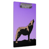 Howling Wolf at Sunset - Original Wildlife Art Klemmbrett (Rechts)
