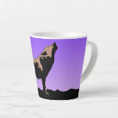 Howling Wolf at Sunset - Original Wildlife Art Milchtasse (Rechte Ecke)