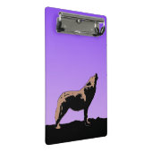 Howling Wolf at Sunset - Original Wildlife Art Mini Klemmbrett (Schrägansicht)