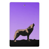 Howling Wolf at Sunset - Original Wildlife Art Mini Klemmbrett (Rückseite)