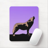 Howling Wolf at Sunset - Original Wildlife Art Mousepad (Mit Mouse)