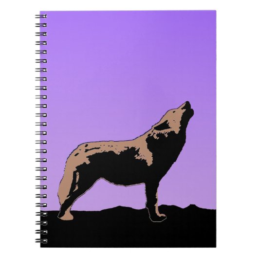 Howling Wolf at Sunset - Original Wildlife Art Notizblock (Vorderseite)