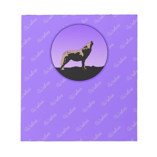 Howling Wolf at Sunset - Original Wildlife Art Notizblock (Vorderseite)