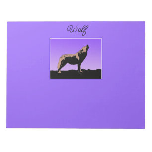 Howling Wolf at Sunset - Original Wildlife Art Notizblock