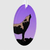 Howling Wolf at Sunset - Original Wildlife Art Ornament (Vorderseite)