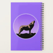 Howling Wolf at Sunset - Original Wildlife Art Planer (Rückseite)
