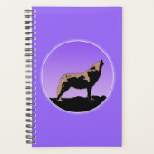 Howling Wolf at Sunset - Original Wildlife Art Planer (Vorderseite)
