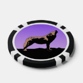 Howling Wolf at Sunset - Original Wildlife Art Pokerchips (Einzeln)