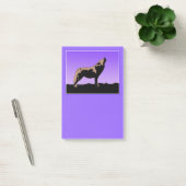 Howling Wolf at Sunset - Original Wildlife Art Post-it Klebezettel (Büro)