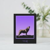 Howling Wolf at Sunset - Original Wildlife Art Postkarte (Stehend Vorderseite)