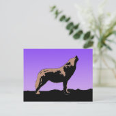 Howling Wolf at Sunset - Original Wildlife Art Postkarte (Stehend Vorderseite)