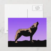 Howling Wolf at Sunset - Original Wildlife Art Postkarte (Vorne/Hinten)
