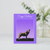 Howling Wolf at Sunset - Original Wildlife Art Postkarte (Stehend Vorderseite)