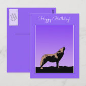 Howling Wolf at Sunset - Original Wildlife Art Postkarte (Vorne/Hinten)