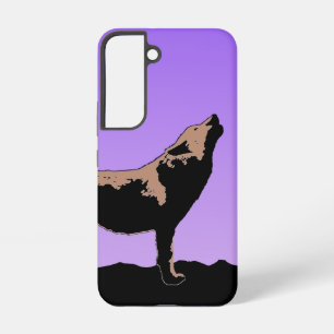 Howling Wolf at Sunset - Original Wildlife Art Samsung Galaxy Hülle