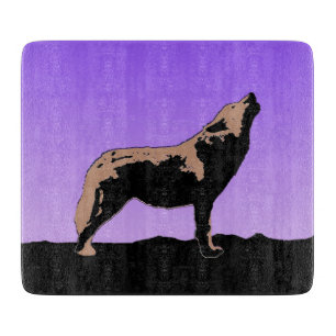 Howling Wolf at Sunset - Original Wildlife Art Schneidebrett