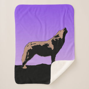 Howling Wolf at Sunset - Original Wildlife Art Sherpadecke
