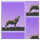 Howling Wolf at Sunset - Original Wildlife Art Stoff (Nahaufnahme)