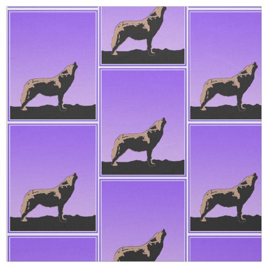 Howling Wolf at Sunset - Original Wildlife Art Stoff (Muster)