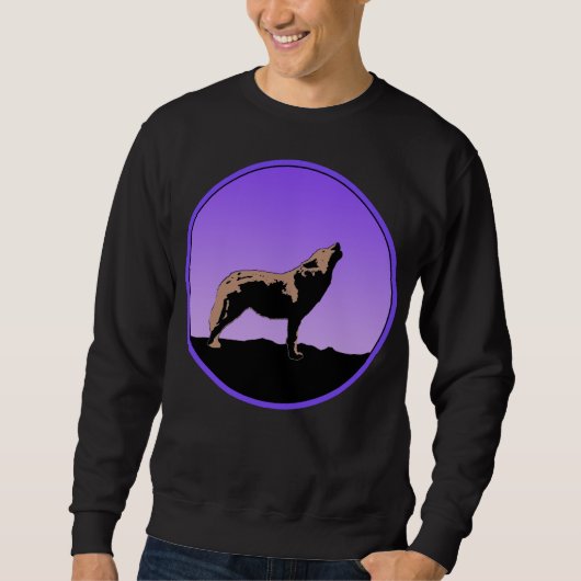 Howling Wolf at Sunset - Original Wildlife Art Sweatshirt (Vorderseite)