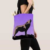 Howling Wolf at Sunset - Original Wildlife Art Tasche (Von Nahem)