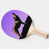 Howling Wolf at Sunset - Original Wildlife Art Tischtennis Schläger (Seitenansicht)