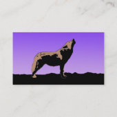 Howling Wolf at Sunset - Original Wildlife Art Visitenkarte (Rückseite)