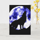 Howling Wolf auf dem Mond Karte (Gelbe Blume)