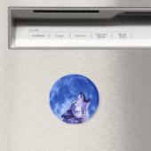 Howling Wolf auf dem Mond Magnet (In Situ (Geschirrspüler))
