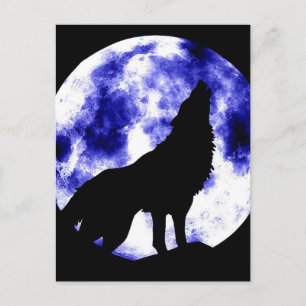 Howling Wolf auf dem Mond Postkarte