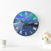 Howling Wolf & Aurora Naturerlebnis Schlemmerparad Große Wanduhr (Zuhause)