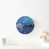 Howling Wolf & Aurora Naturerlebnis Schlemmerparad Runde Wanduhr (Zuhause)
