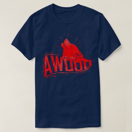 Howling Wolf Awooo Halloween T-Shirt (Design vorne)