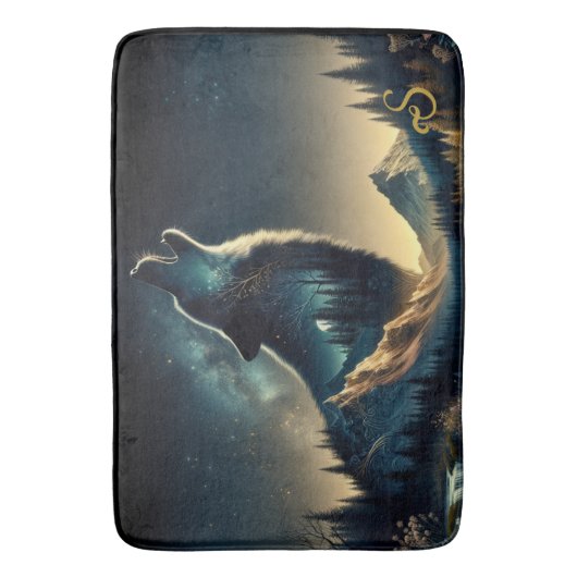 Howling Wolf Badematte (Vorderseite Vertikal)