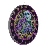 Howling Wolf Beneath Golden Moonlight Dartscheibe (Vorderseite Links)