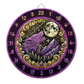 Howling Wolf Beneath Golden Moonlight Dartscheibe (vorne)